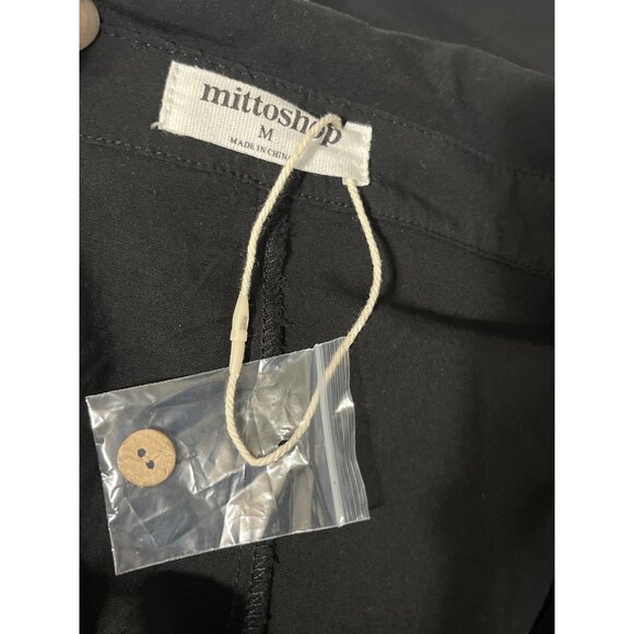 MITTOSHOP Button Down Collared Midi Shirt Dress with Pockets in Black Medium - Picture 4 of 12
